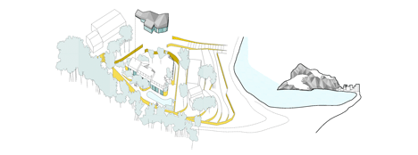 Axonometric diagram of Concrete house by Langarita-Navarro photographed as a crime scene