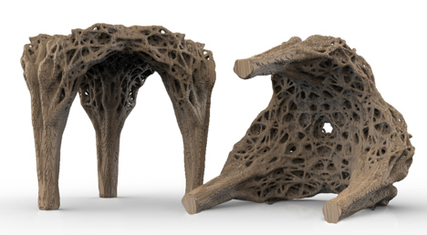 Daniel Widrig uses DIY 3D printing process to produce pixellated stool