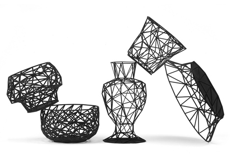 Dark Side collection of 3D printed vessels by Michael Malapert