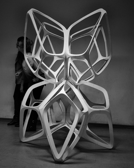 Fragile Beasts sculpture made from paper by Lodz University of Technology students