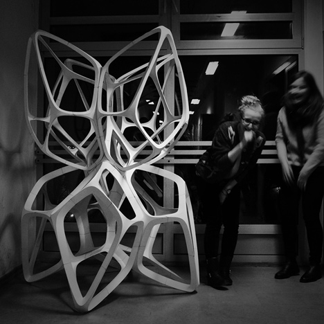 Fragile Beasts sculpture made from paper by Lodz University of Technology students