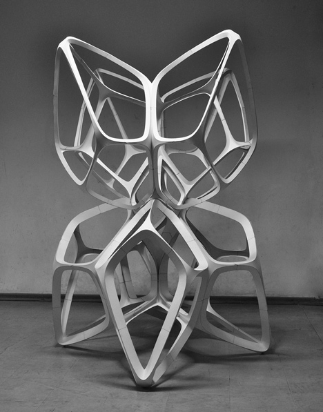 Fragile Beasts sculpture made from paper by Lodz University of Technology students
