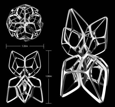 Fragile Beasts sculpture made from paper by Lodz University of Technology students