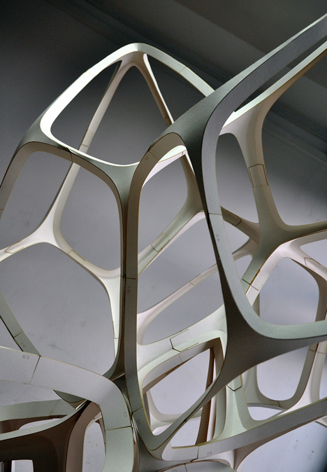 Fragile Beasts sculpture made from paper by Lodz University of Technology students