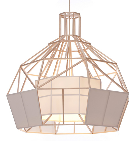 Lamp made from model glider materials by Studio Daniel for Odesi