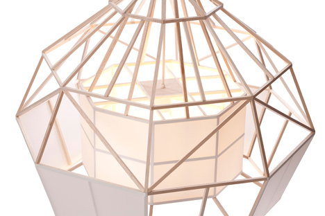 Lamp made from model glider materials by Studio Daniel for Odesi