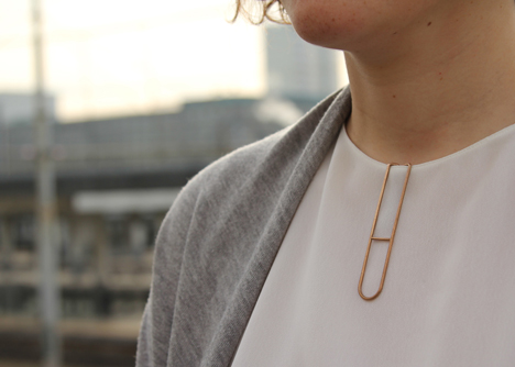 LessIs 3D-printed jewellery by Maria Jennifer Carew clips onto garments