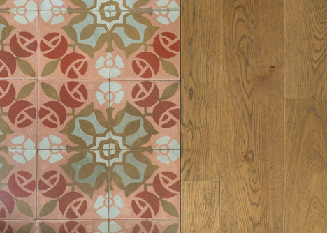 Nook Architects add patterned floor tiles and window seat to Barcelona apartment renovation