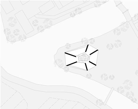 Site plan of Six-sided community centre in Shanghai by Scenic Architecture Office