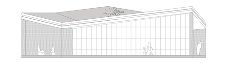 East elevation of Six-sided community centre in Shanghai by Scenic Architecture Office