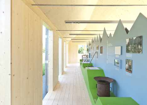 Small museum pavilion designed to resemble a rural shed by Von M