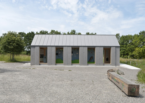 Small museum pavilion designed to resemble a rural shed by Von M