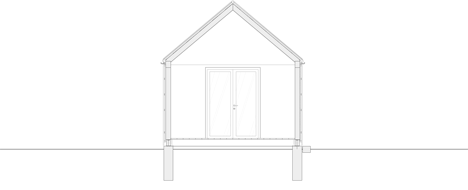 Small museum pavilion designed to resemble a rural shed by Von M