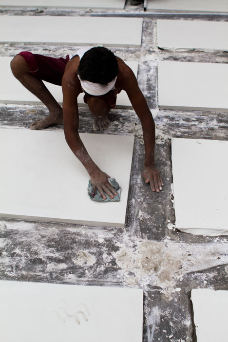 Stonecutters from a granite quarry in Tamil Nadu