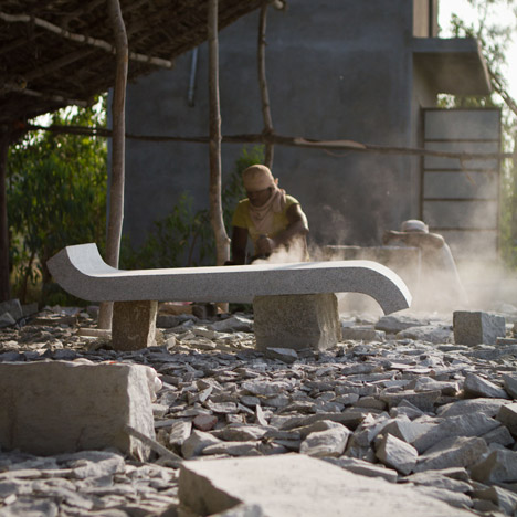 Stonecutters from a granite quarry in Tamil Nadu