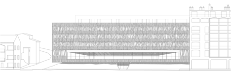 North elevation of Student housing with a coral-inspired facade by Atelier Fernandez & Serres
