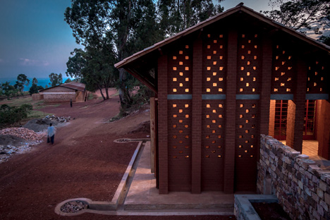 Children's library in Africa with rammed earth walls by BC Architects