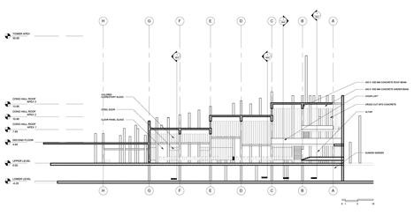 CAZA's 100 Walls Church is surrounded by staggered walls and partitions