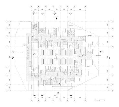 CAZA's 100 Walls Church is surrounded by staggered walls and partitions