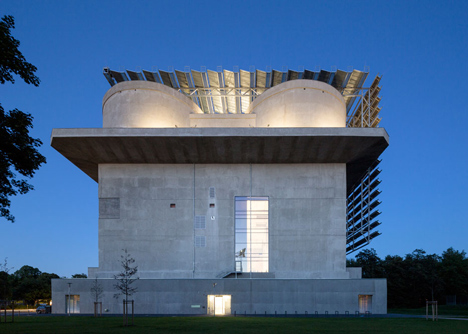 Abandoned concrete bunker converted into a green power plant