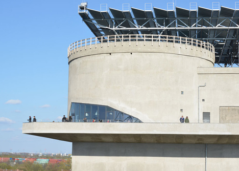 Abandoned concrete bunker converted into a green power plant