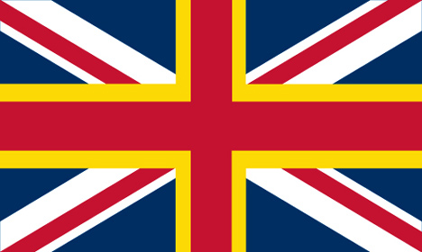 Alternative designs proposed for the union jack flag without Scotland