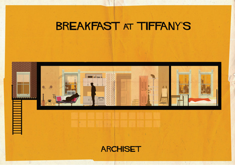Archiset illustrated film sets by Federico Babina