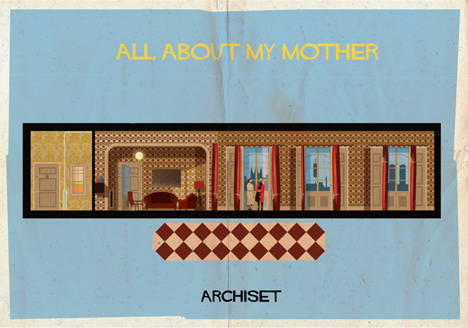 Archiset illustrated film sets by Federico Babina