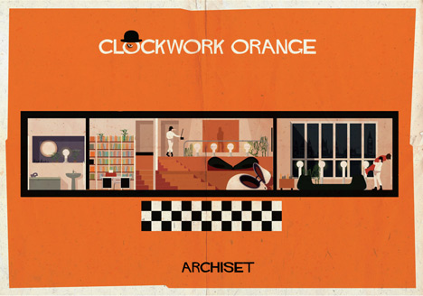 Archiset illustrated film sets by Federico Babina