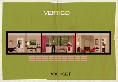Archiset illustrated film sets by Federico Babina