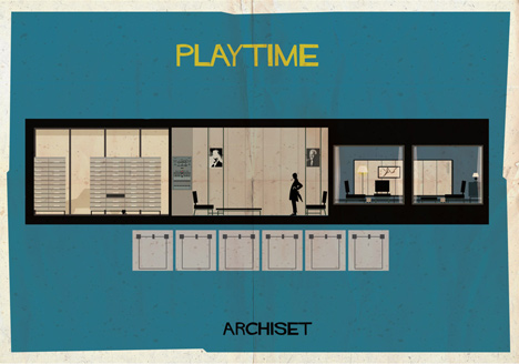 Archiset illustrated film sets by Federico Babina