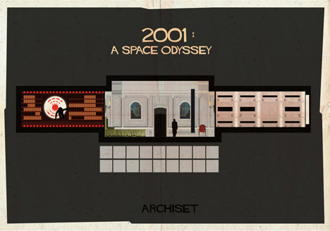Archiset illustrated film sets by Federico Babina