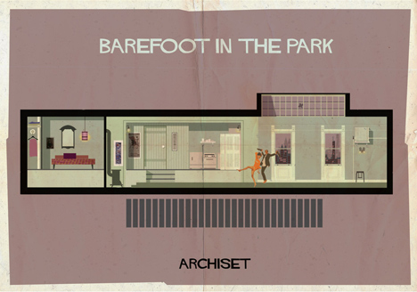 Archiset illustrated film sets by Federico Babina