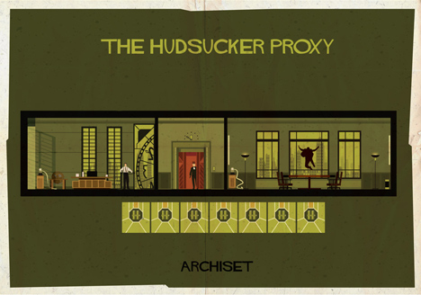 Archiset illustrated film sets by Federico Babina