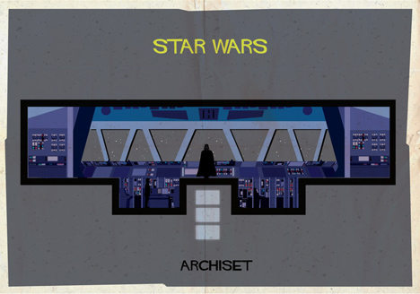 Archiset illustrated film sets by Federico Babina