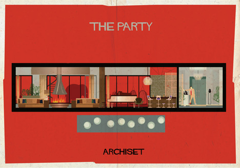 Archiset illustrated film sets by Federico Babina