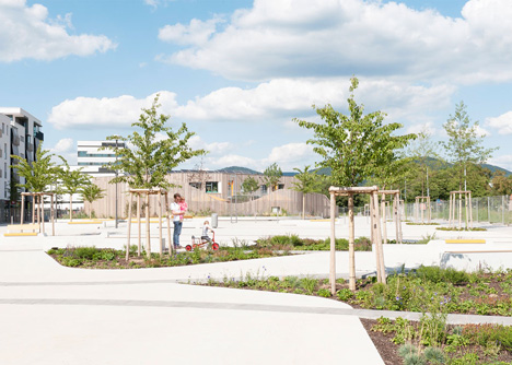 Behnisch Architektens kindergarten nestles in new Heidelberg plaza