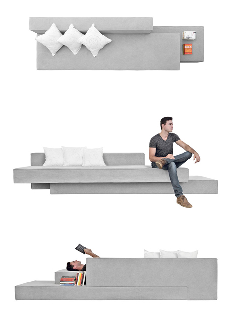 Cantilevered sofa by Paulo Kobylka