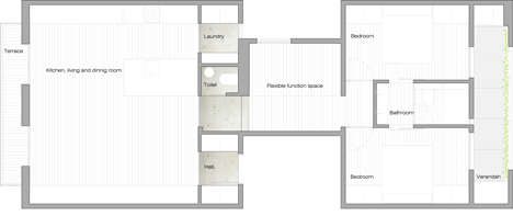 Renovated floor plan of Casa Tomas by Laboratory for Architecture in Barcelona