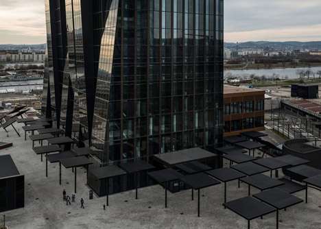 DC Tower 1 by Dominique Perrault Architecture features a faceted glass facade