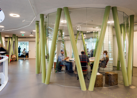 Ecological university building by BDG Architects features a cylindrical facade