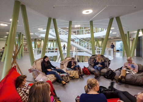 Ecological university building by BDG Architects features a cylindrical facade