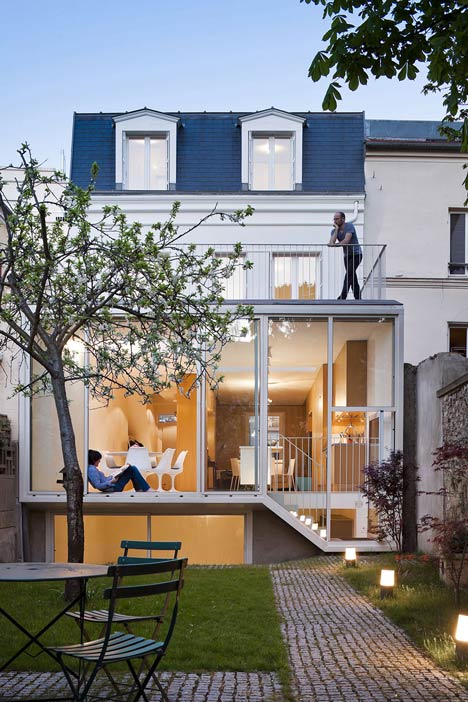 Maison a Vincennes by Atelier Zundel Cristea features glass-walled extension