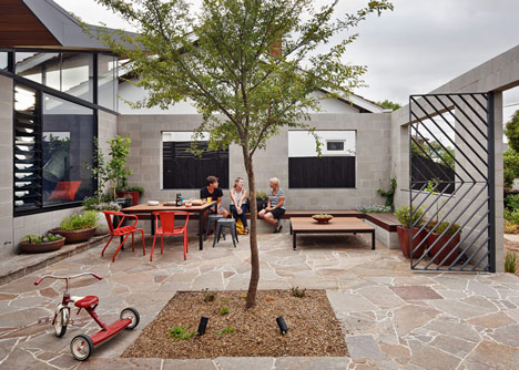 Melbourne house by MRTN Architects features courtyard with window-like apertures
