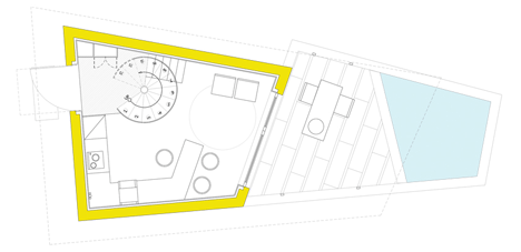Asymmetric holiday homes by Studio Koossino feature bright yellow walls