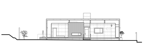 South elevation of Mun Jeong Heon house by A.M Architects is surrounded by a huge concrete frame