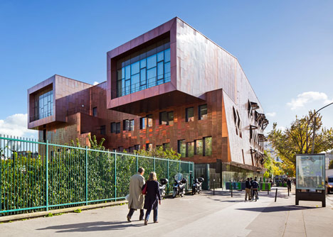Music conservatory in Paris with cantilevered studios by Basalt Architecture