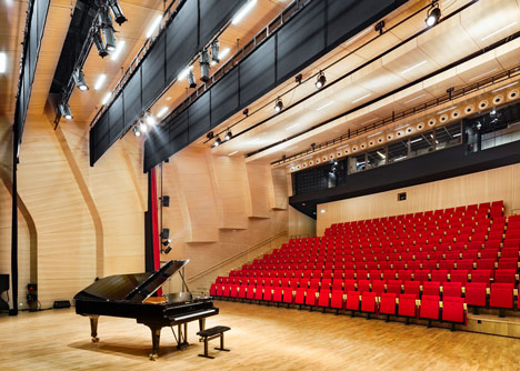Music conservatory in Paris with cantilevered studios by Basalt Architecture