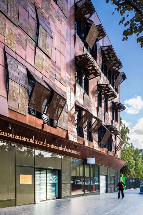 Music conservatory in Paris with cantilevered studios by Basalt Architecture