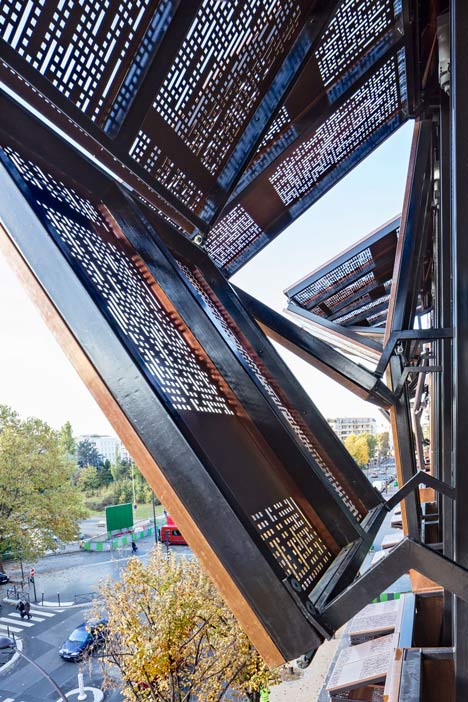 Music conservatory in Paris with cantilevered studios by Basalt Architecture